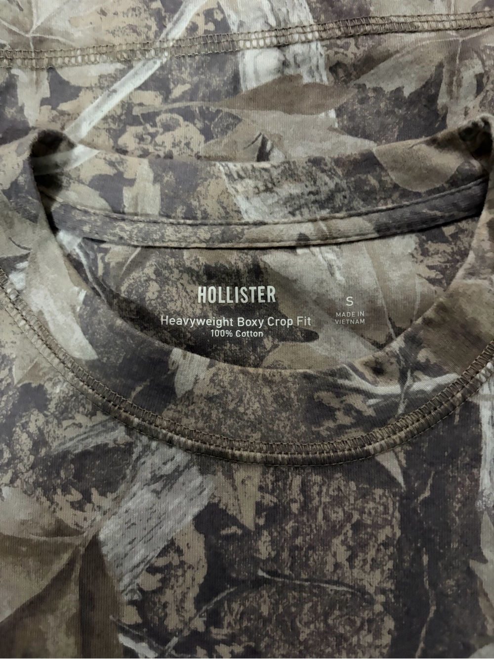 Hollister Men's Short-Sleeve Camo Leaf Print Shirt - Brown & Gray - Picture 4 of 4